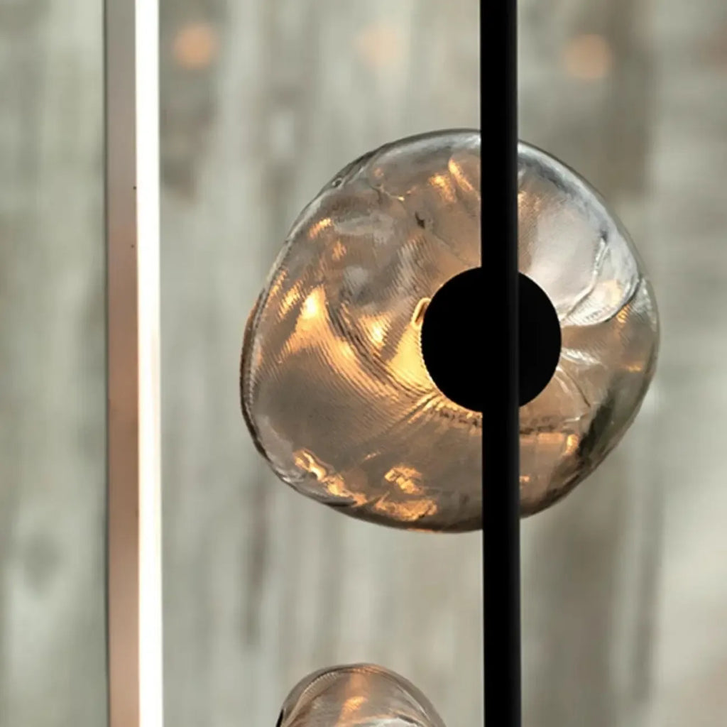 Lampadaire LED moderne en verre prismatique à brancher pour salon