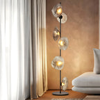 Lampadaire LED moderne en verre prismatique à brancher pour salon