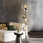 Lampadaire LED moderne en verre prismatique à brancher pour salon