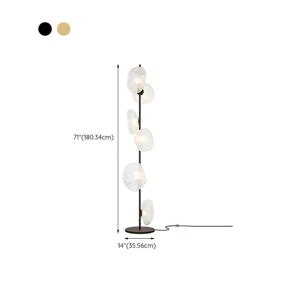 Lampadaire LED moderne en verre prismatique à brancher pour salon
