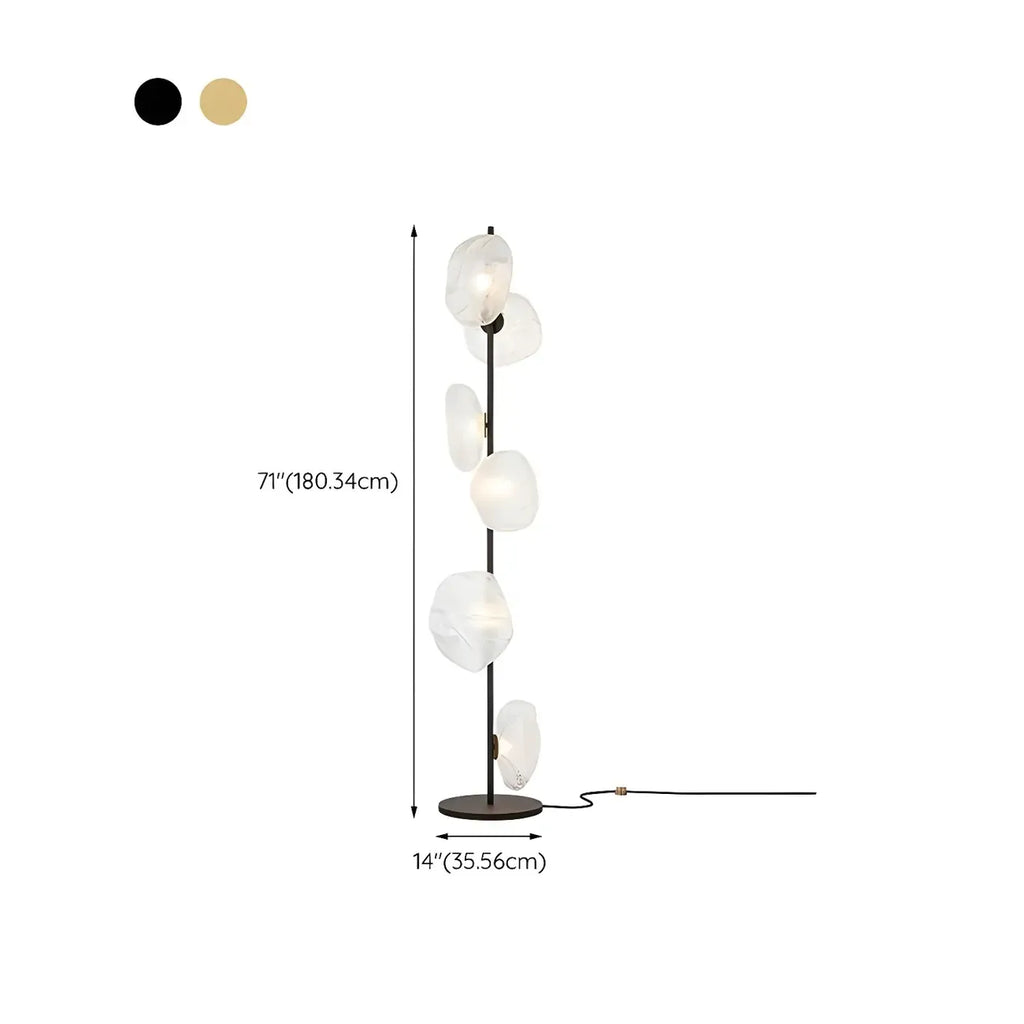 Lampadaire LED moderne en verre prismatique à brancher pour salon