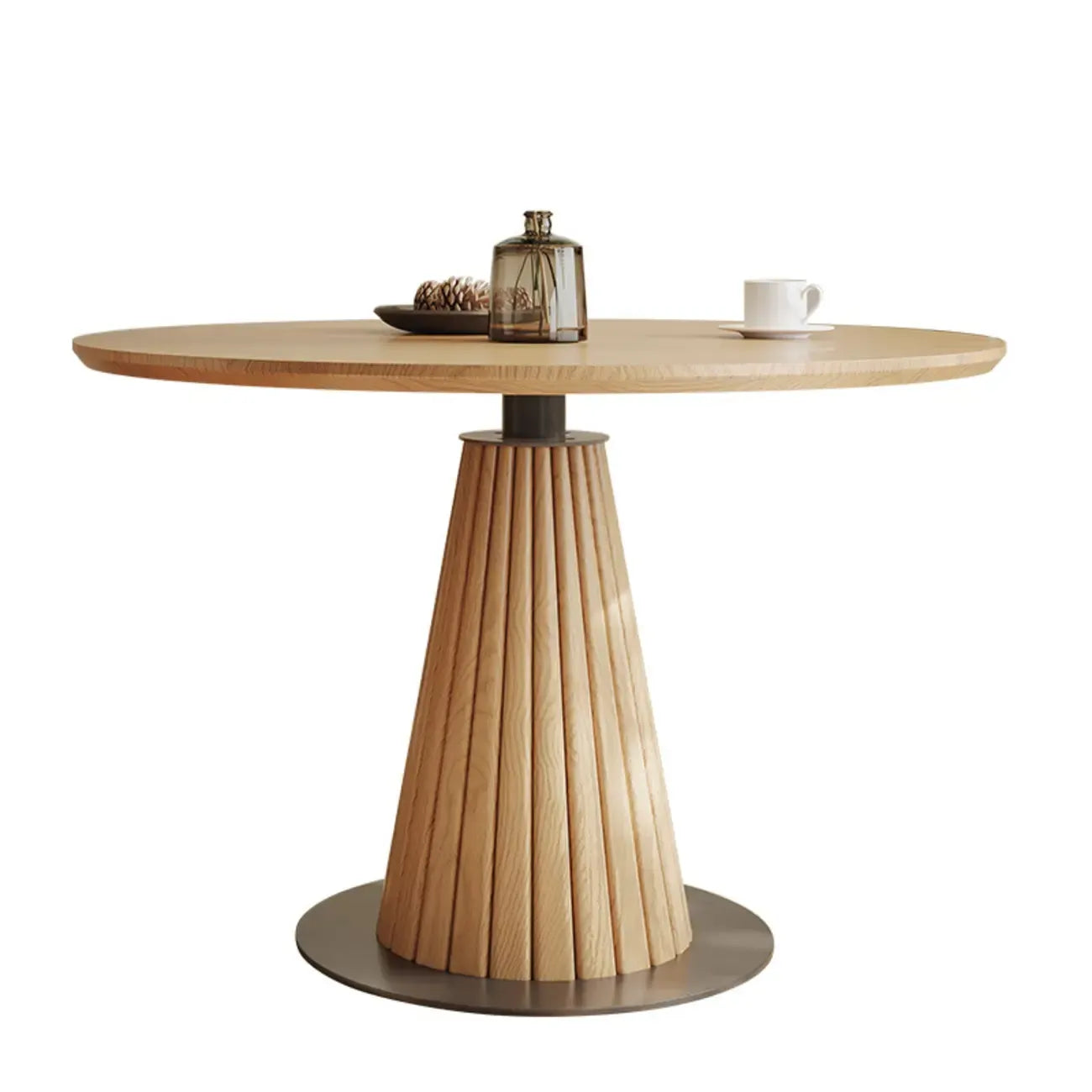 Table de salle à manger ronde moderne en bois clair