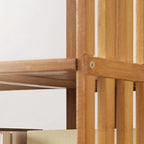Bibliothèque d'angle étroite carrée en bois marron