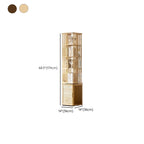 Bibliothèque d'angle étroite carrée en bois marron