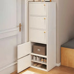 Meuble à chaussures d'entrée moderne en chêne à 5 niveaux avec portes
