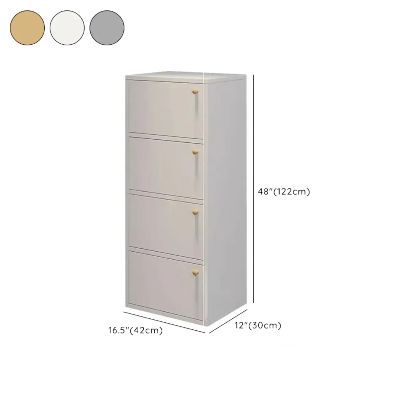 Meuble à chaussures d'entrée moderne en chêne à 5 niveaux avec portes