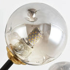 Lustre Sputnik moderne en verre noir et or