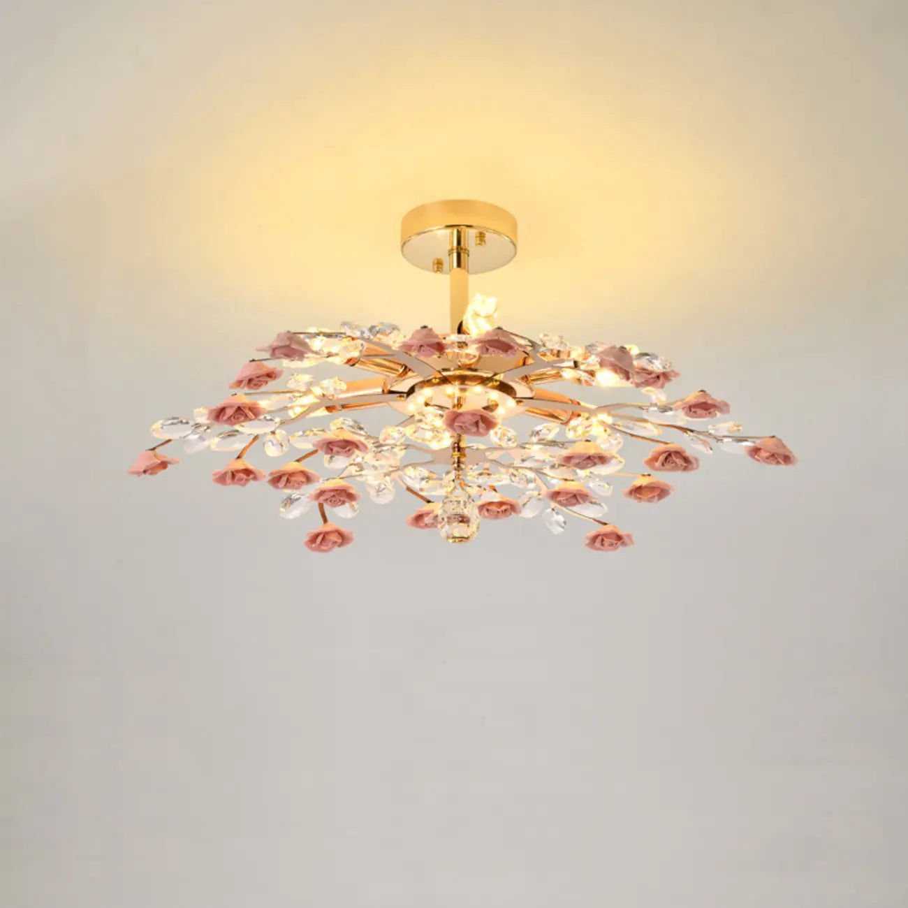Plafonnier LED moderne à motif floral pour chambre à coucher