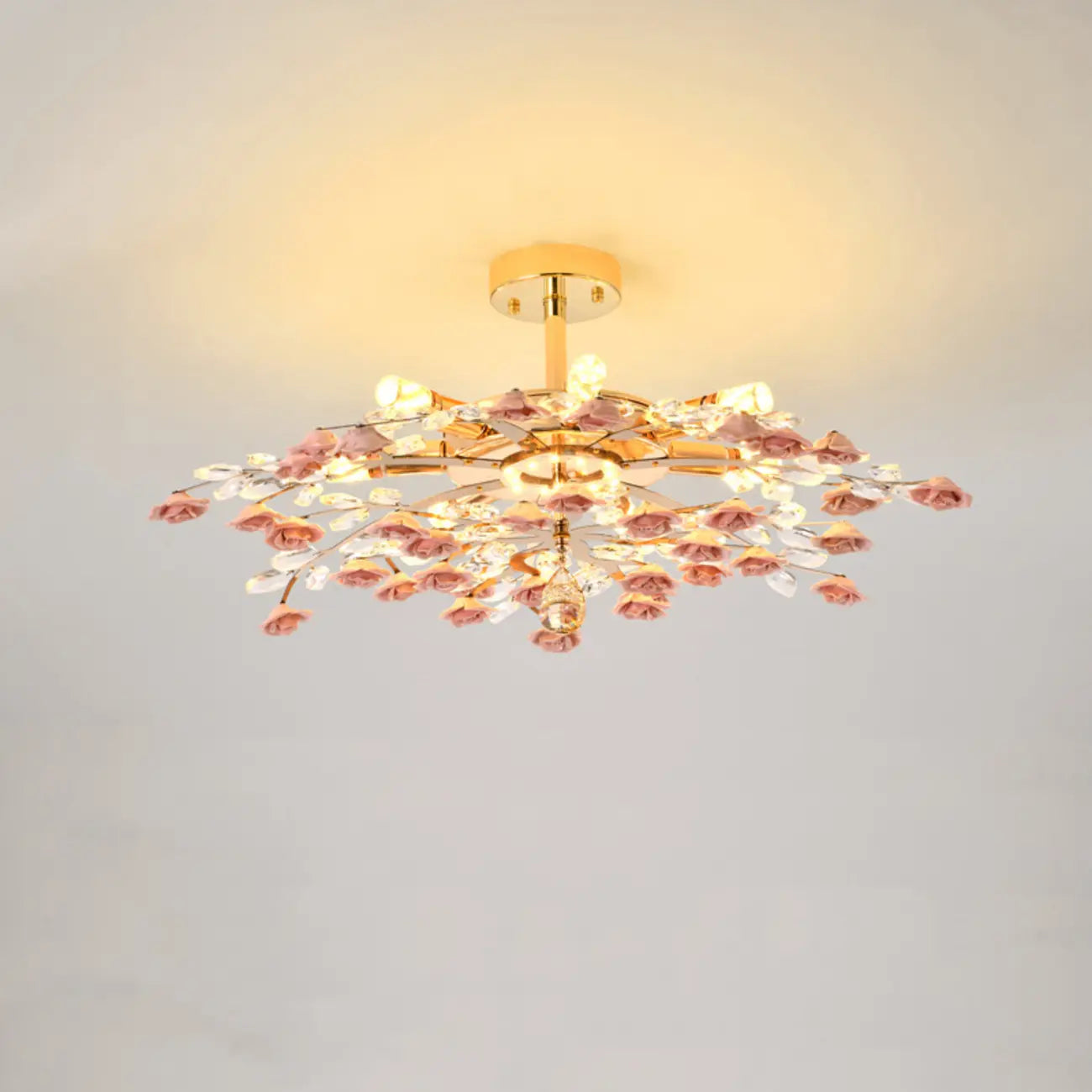 Plafonnier LED moderne à motif floral pour chambre à coucher