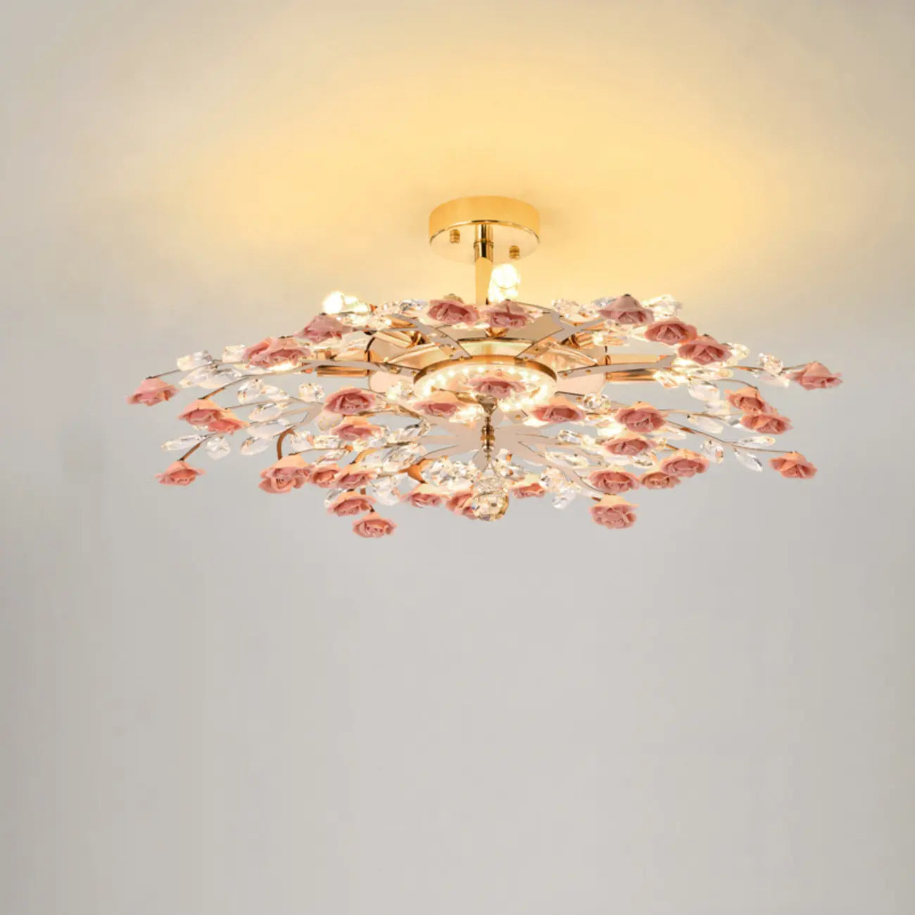 Plafonnier LED moderne à motif floral pour chambre à coucher
