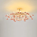 Plafonnier LED moderne à motif floral pour chambre à coucher