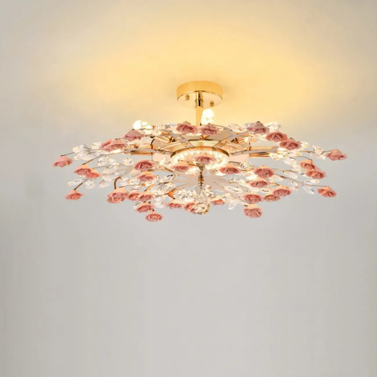 Plafonnier LED moderne à motif floral pour chambre à coucher