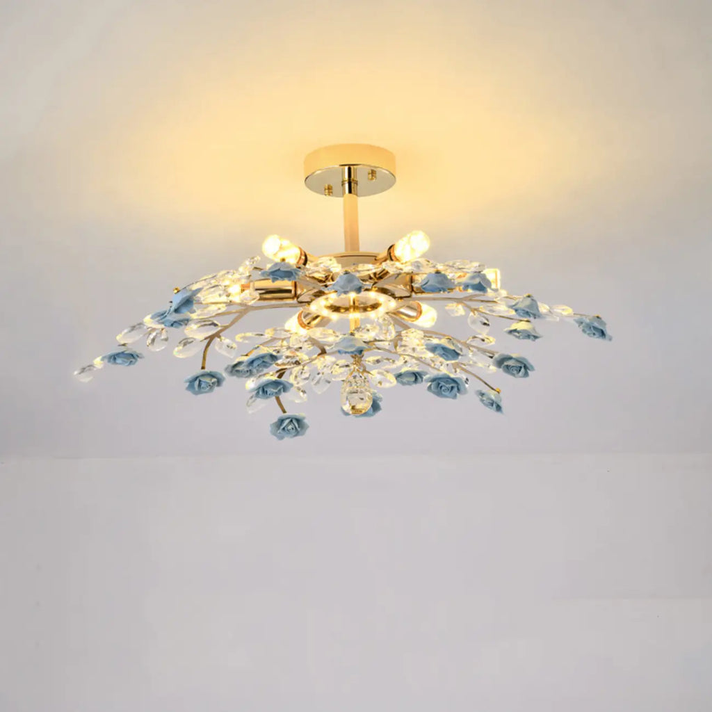 Plafonnier LED moderne à motif floral pour chambre à coucher