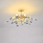 Plafonnier LED moderne à motif floral pour chambre à coucher