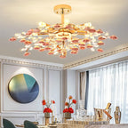 Plafonnier LED moderne à motif floral pour chambre à coucher