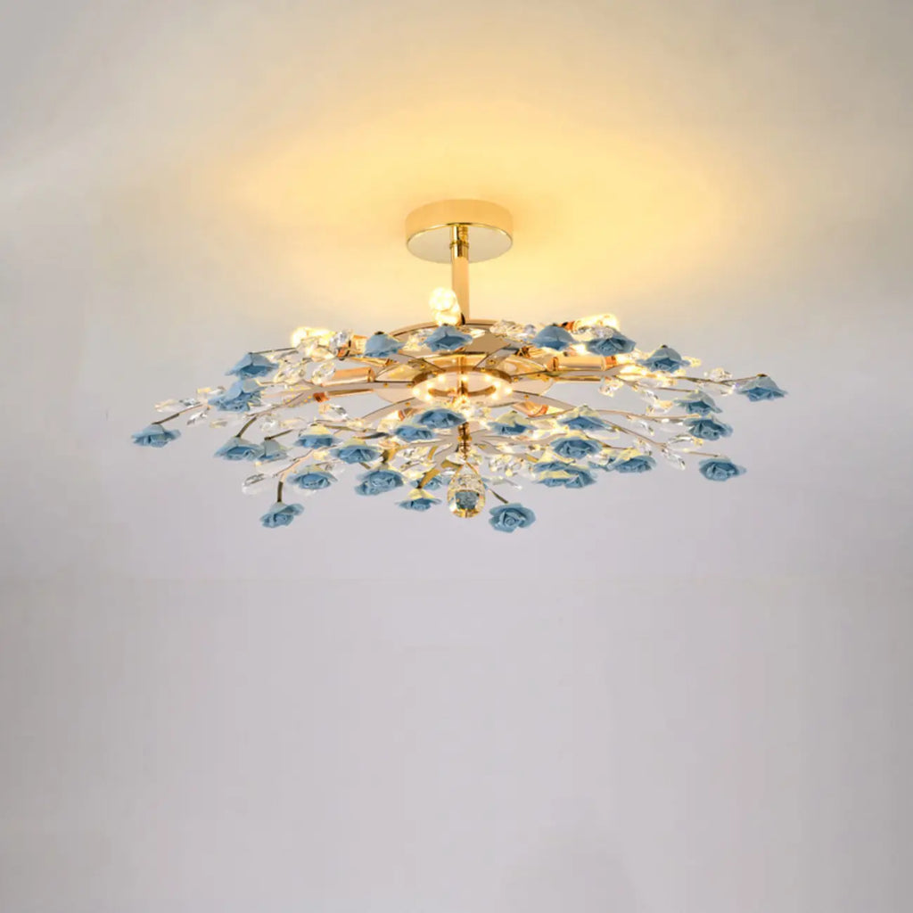 Plafonnier LED moderne à motif floral pour chambre à coucher