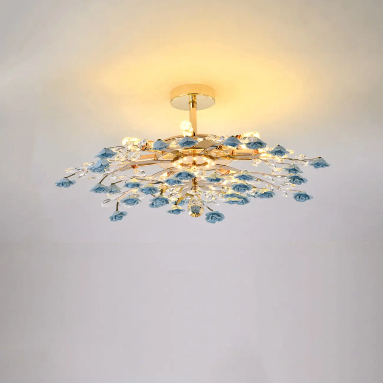 Plafonnier LED moderne à motif floral pour chambre à coucher