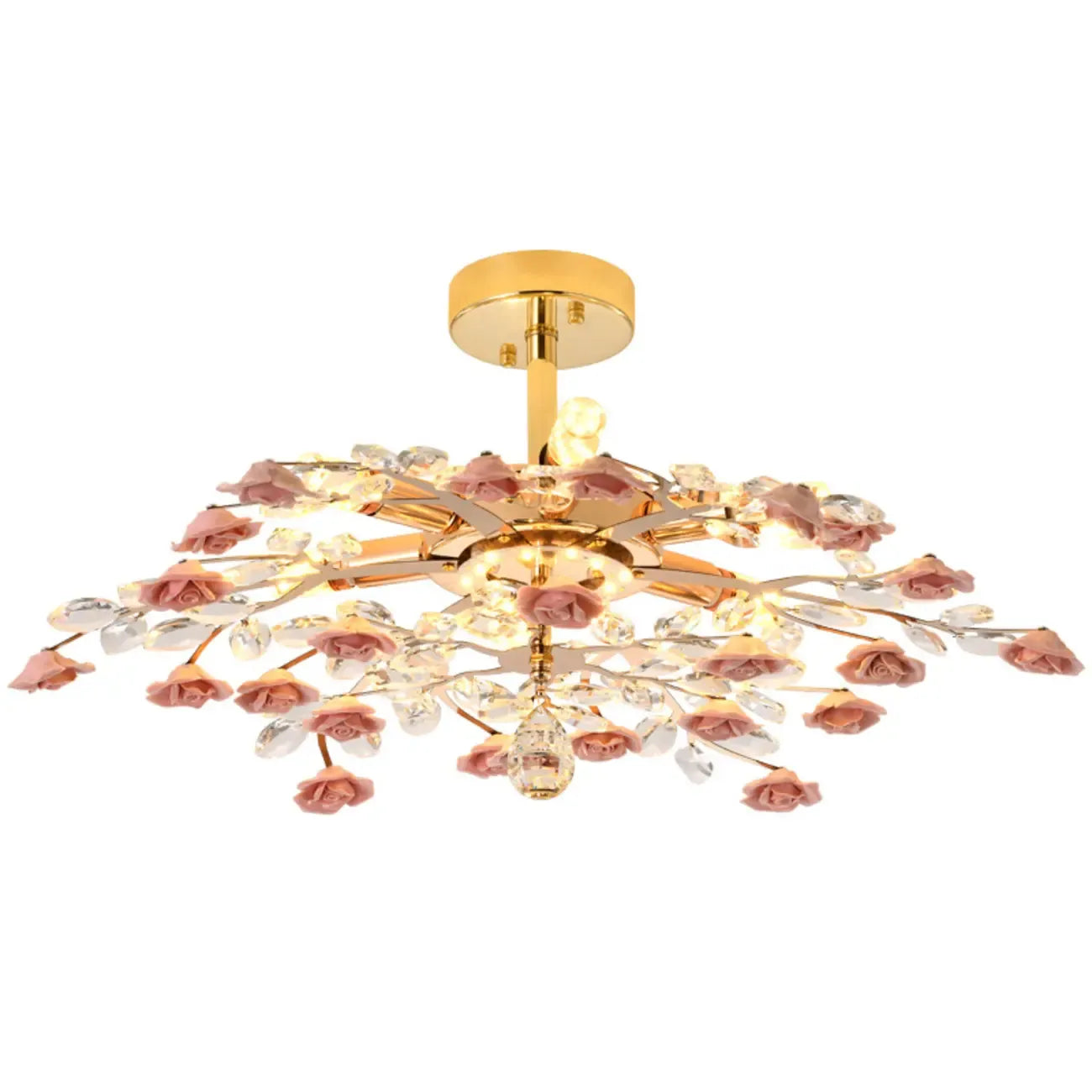 Plafonnier LED moderne à motif floral pour chambre à coucher