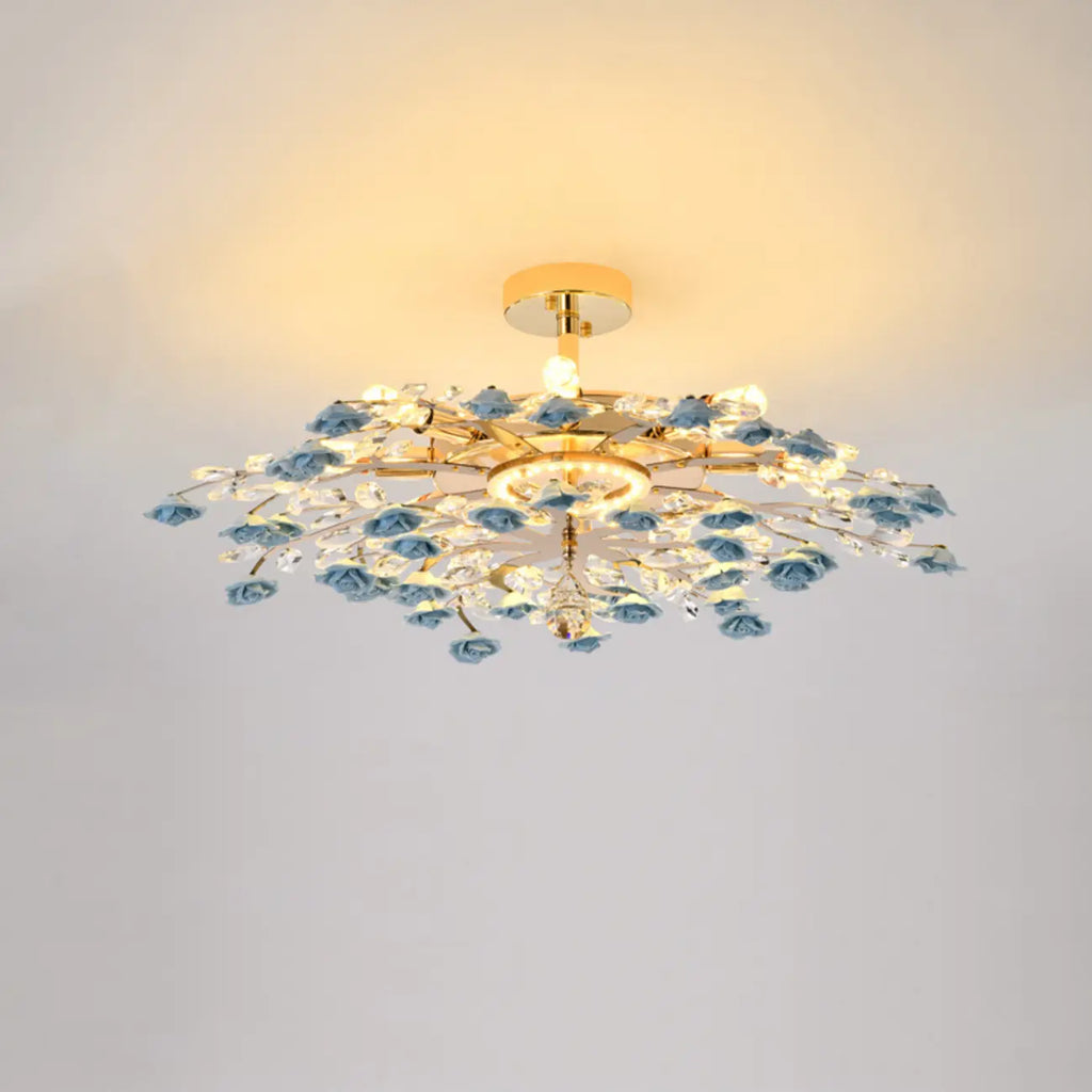 Plafonnier LED moderne à motif floral pour chambre à coucher
