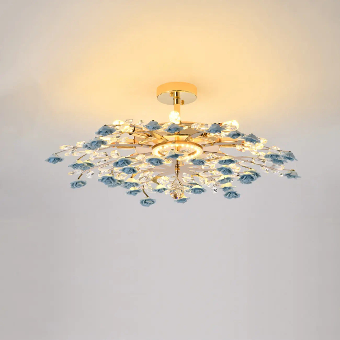 Plafonnier LED moderne à motif floral pour chambre à coucher