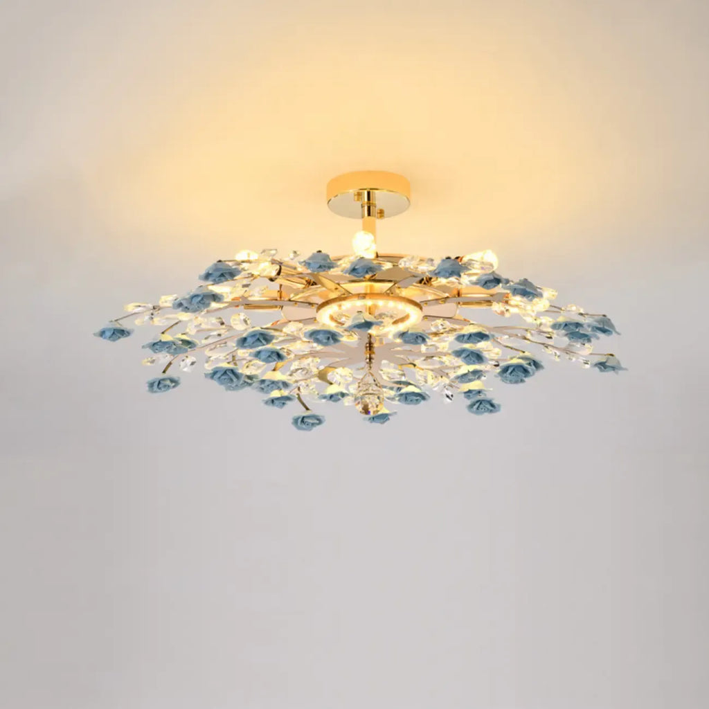 Plafonnier LED moderne à motif floral pour chambre à coucher