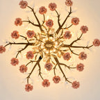 Plafonnier LED moderne à motif floral pour chambre à coucher
