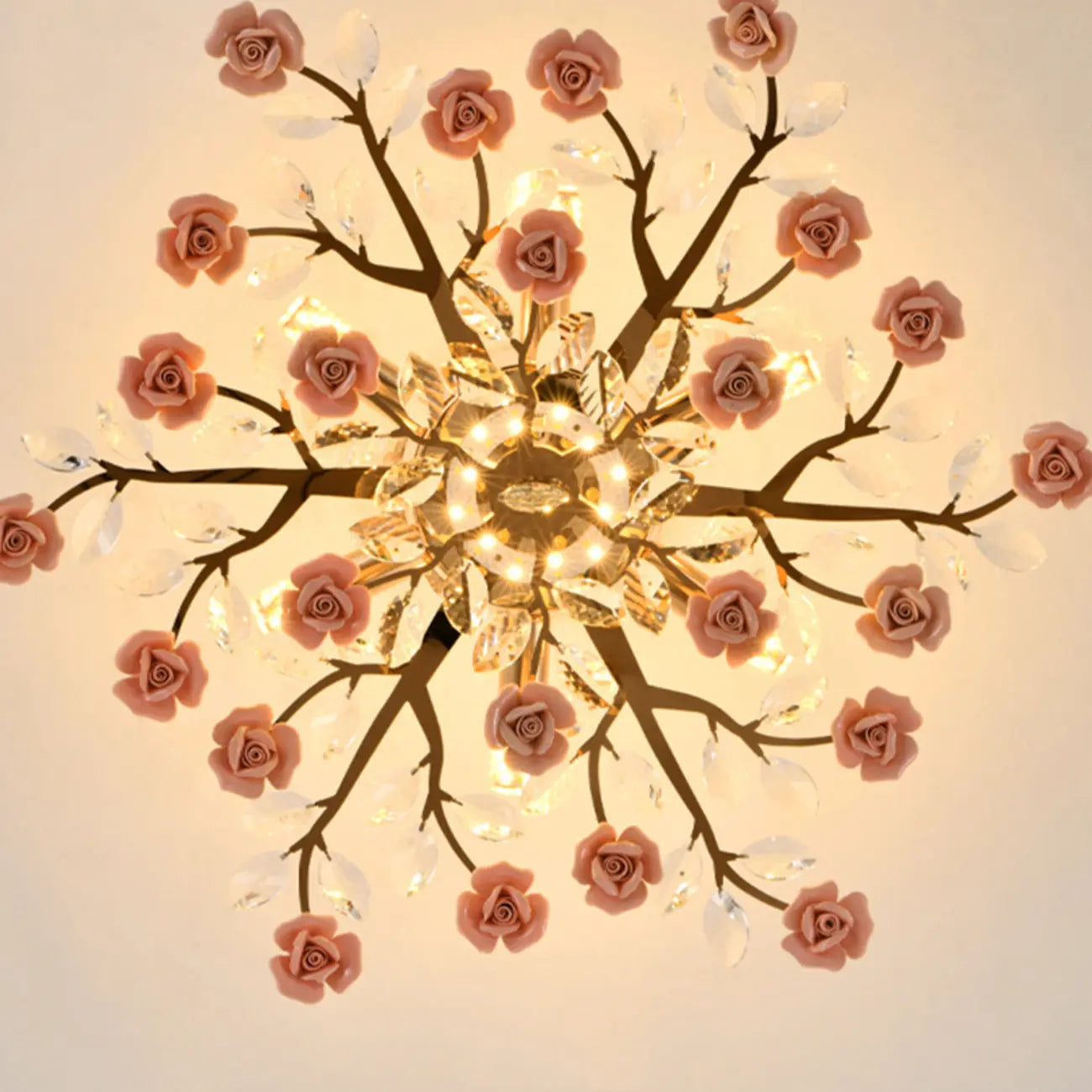Plafonnier LED moderne à motif floral pour chambre à coucher