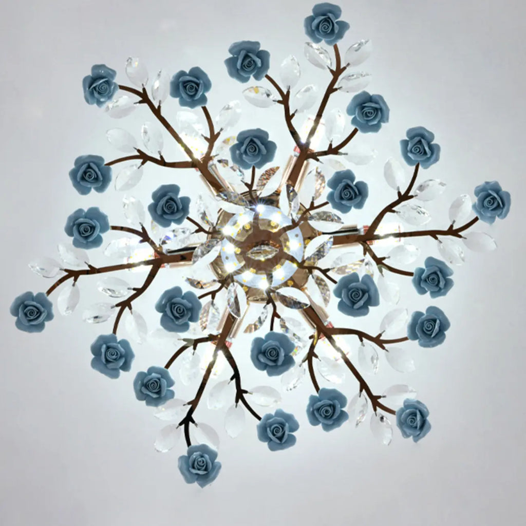 Plafonnier LED moderne à motif floral pour chambre à coucher