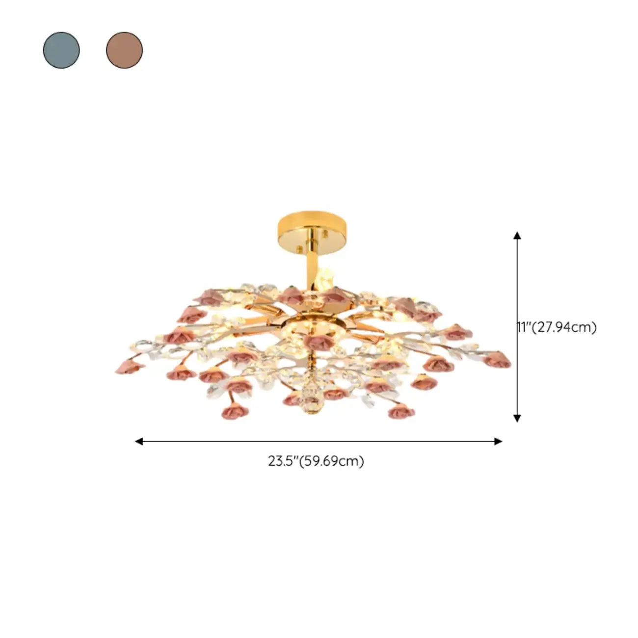 Plafonnier LED moderne à motif floral pour chambre à coucher