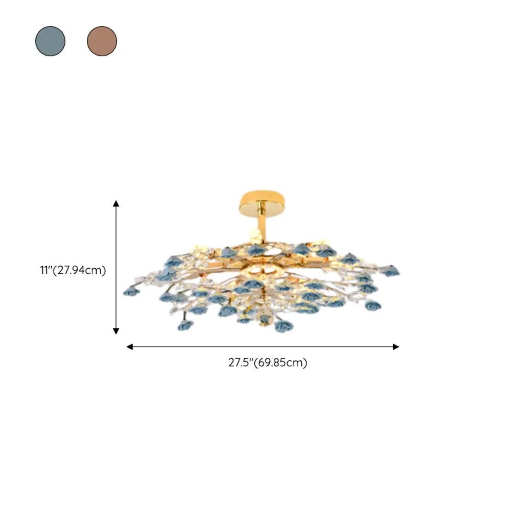 Plafonnier LED moderne à motif floral pour chambre à coucher