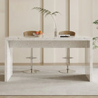 Tables de bar minimalistes en marbre terrazzo blanc pour la cuisine