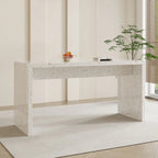 Tables de bar minimalistes en marbre terrazzo blanc pour la cuisine