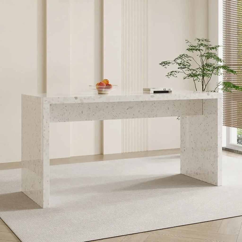 Tables de bar minimalistes en marbre terrazzo blanc pour la cuisine
