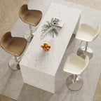 Tables de bar minimalistes en marbre terrazzo blanc pour la cuisine