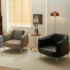 Fauteuil lounge moderne en cuir noir pour salon