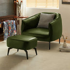 Fauteuil lounge moderne en cuir noir pour salon