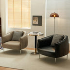 Fauteuil lounge moderne en cuir noir pour salon