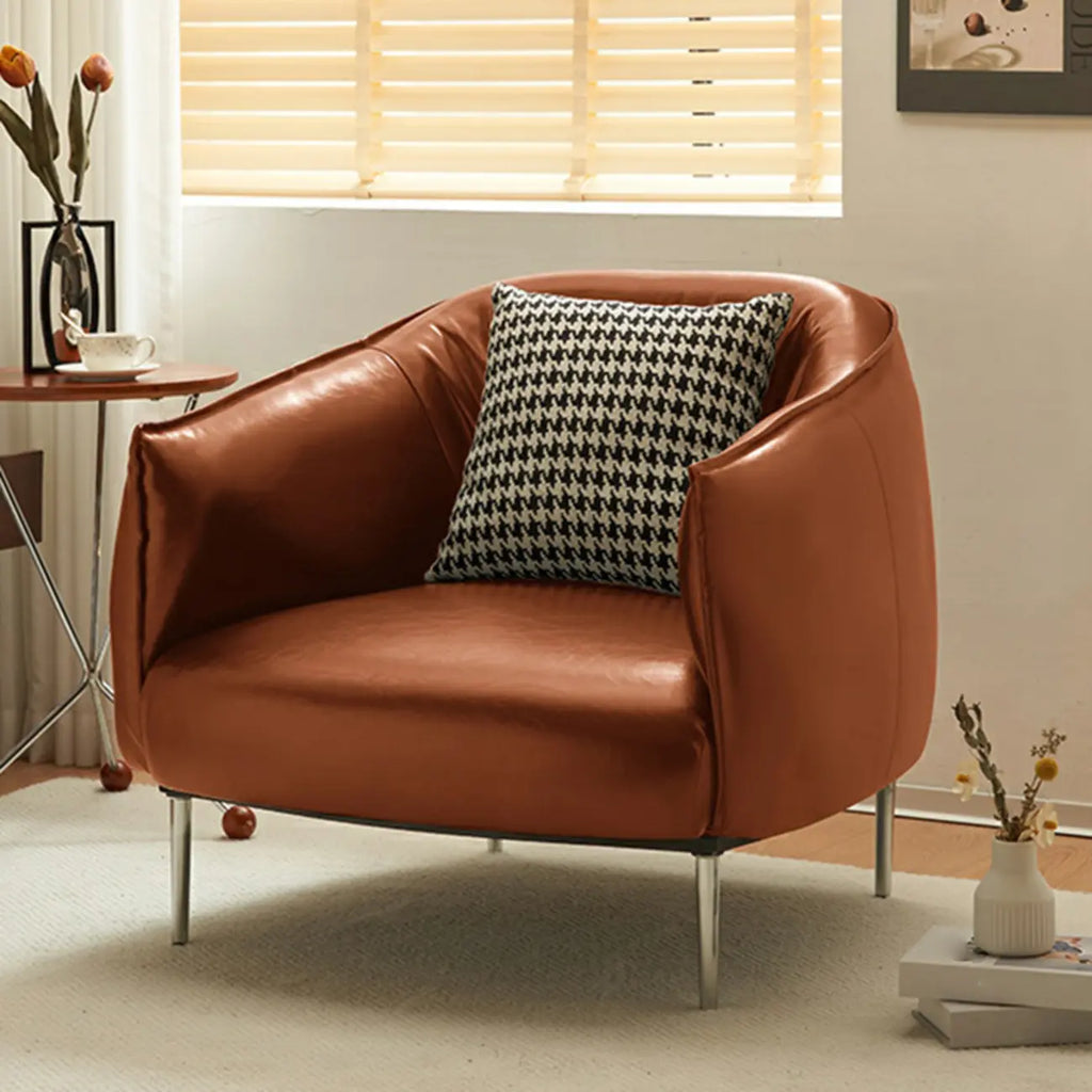 Fauteuil lounge moderne en cuir noir pour salon