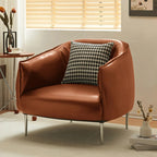 Fauteuil lounge moderne en cuir noir pour salon