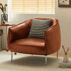 Fauteuil lounge moderne en cuir noir pour salon
