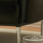 Fauteuil lounge moderne en cuir noir pour salon