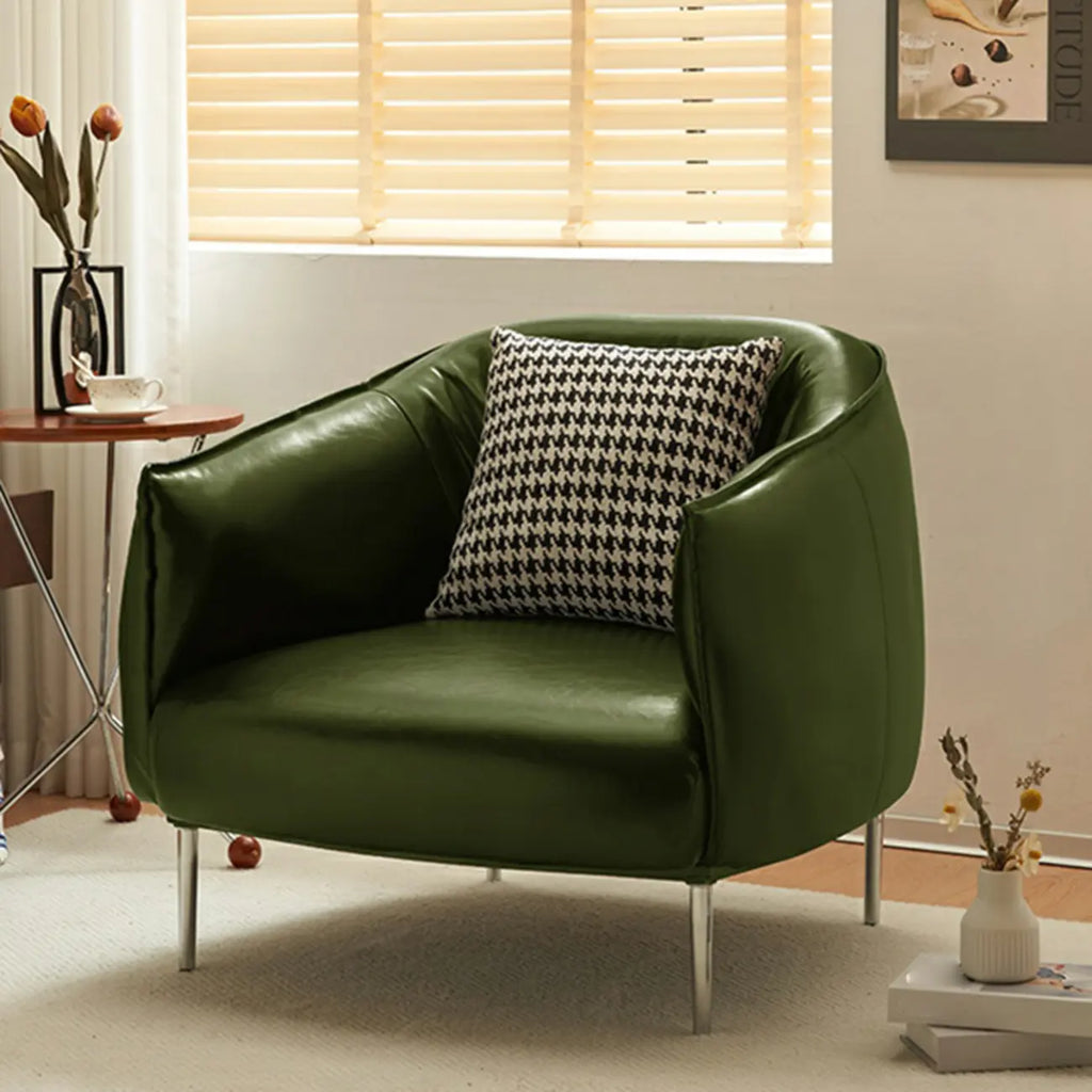 Fauteuil lounge moderne en cuir noir pour salon