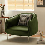 Fauteuil lounge moderne en cuir noir pour salon