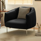Fauteuil lounge moderne en cuir noir pour salon