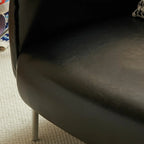 Fauteuil lounge moderne en cuir noir pour salon