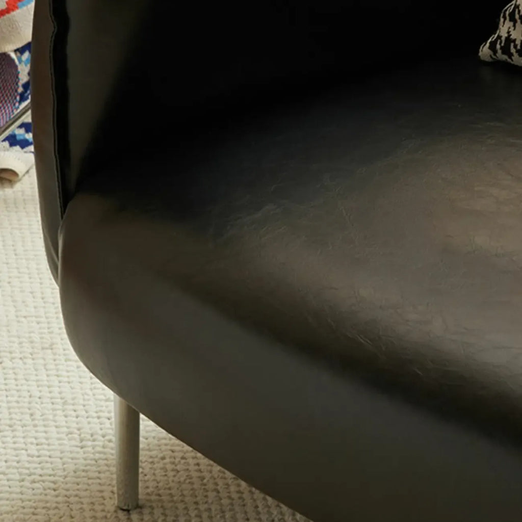 Fauteuil lounge moderne en cuir noir pour salon