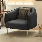 Fauteuil lounge moderne en cuir noir pour salon