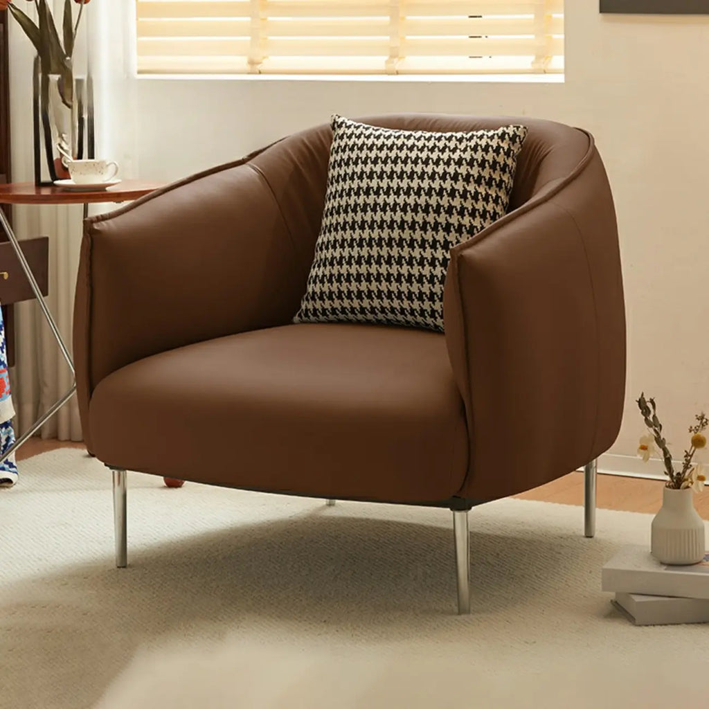 Fauteuil lounge moderne en cuir noir pour salon