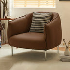 Fauteuil lounge moderne en cuir noir pour salon