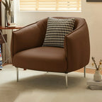Fauteuil lounge moderne en cuir noir pour salon
